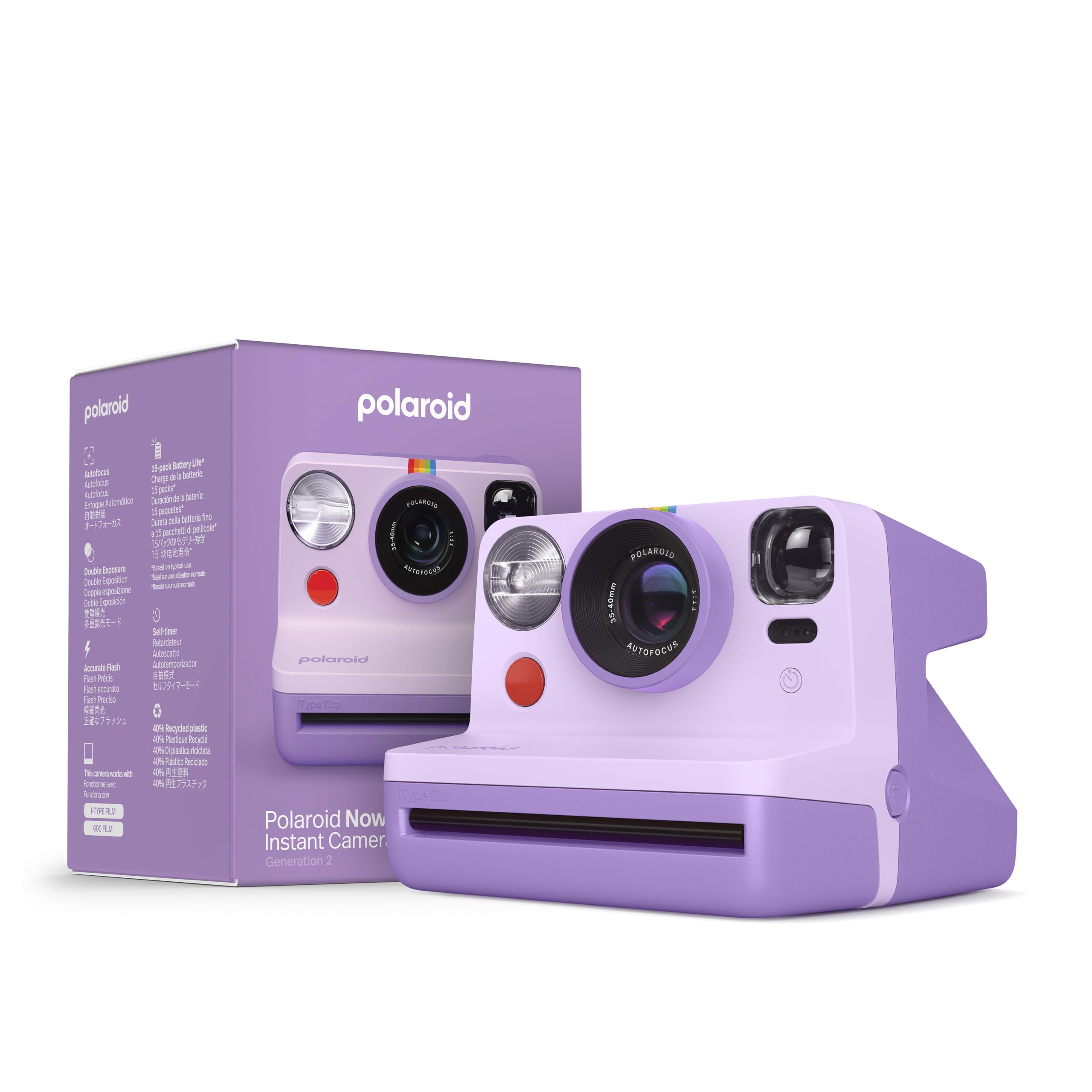 Polaroid Polaroid Now 2nd Generation Instant Film Camera Purple 9149 Capture Memories Instantly - View 4 of 6