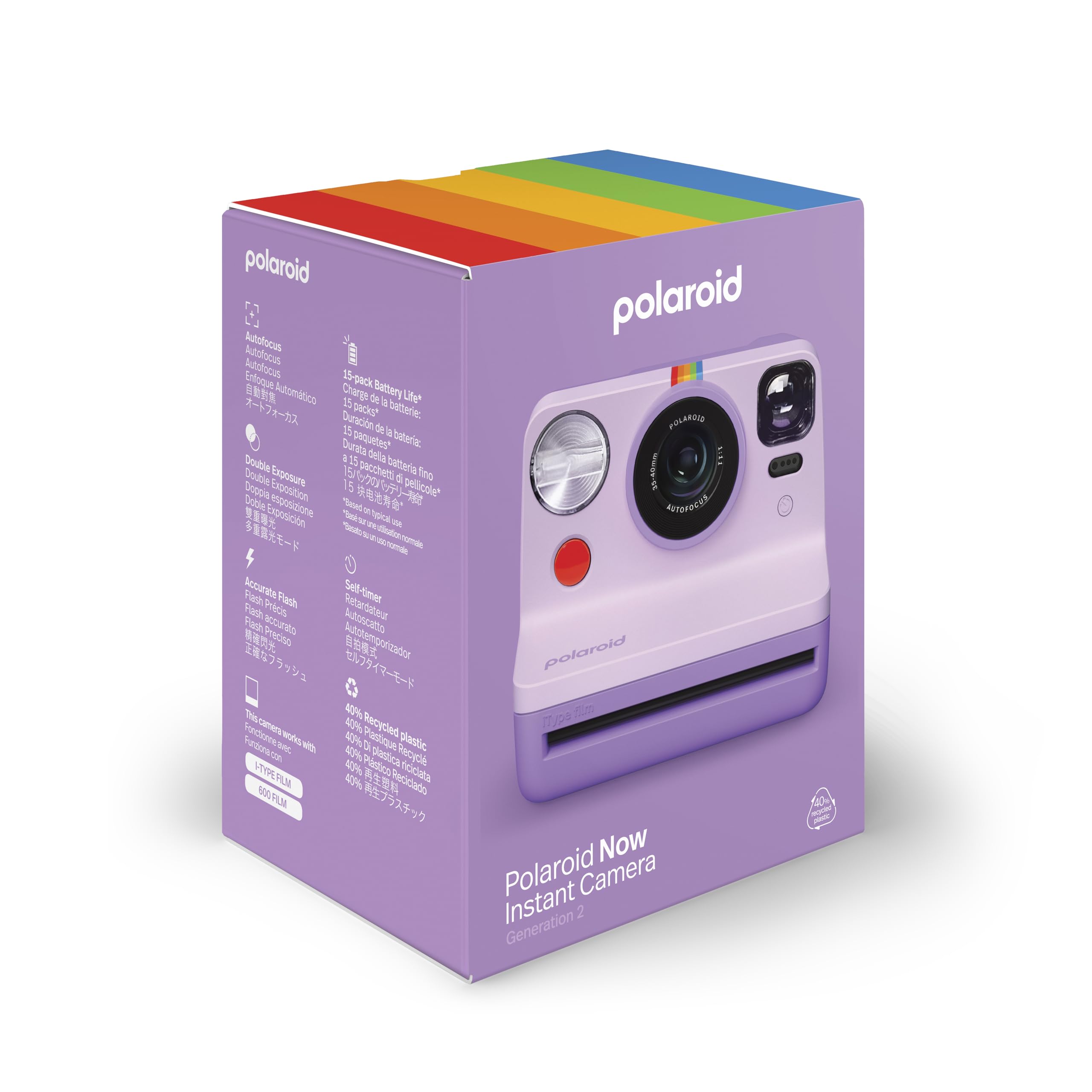 Polaroid Polaroid Now 2nd Generation Instant Film Camera Purple 9149 Capture Memories Instantly - View 5 of 6
