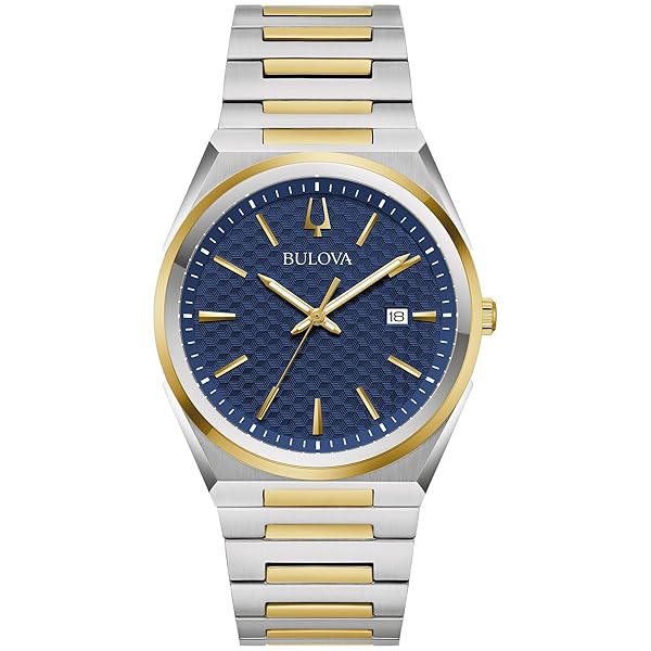 Bulova Buy Bulova Men's Classic Quartz Two Tone Stainless Steel Watch 98B443 - Blue Pattern Dial