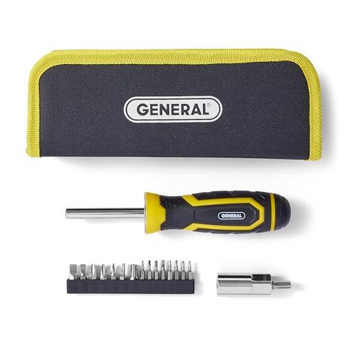 General Tools Lighted Screwdriver & Universal Wrench Set: 14 Bits, LED Light & Storage Case for Ultimate Convenience