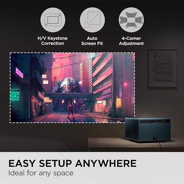 ViewSonic ViewSonic LX60HD 1080p LED Portable Projector with Google TV Auto Focus Bluetooth Wi-Fi for Smart Home Theater - View 7 of 11