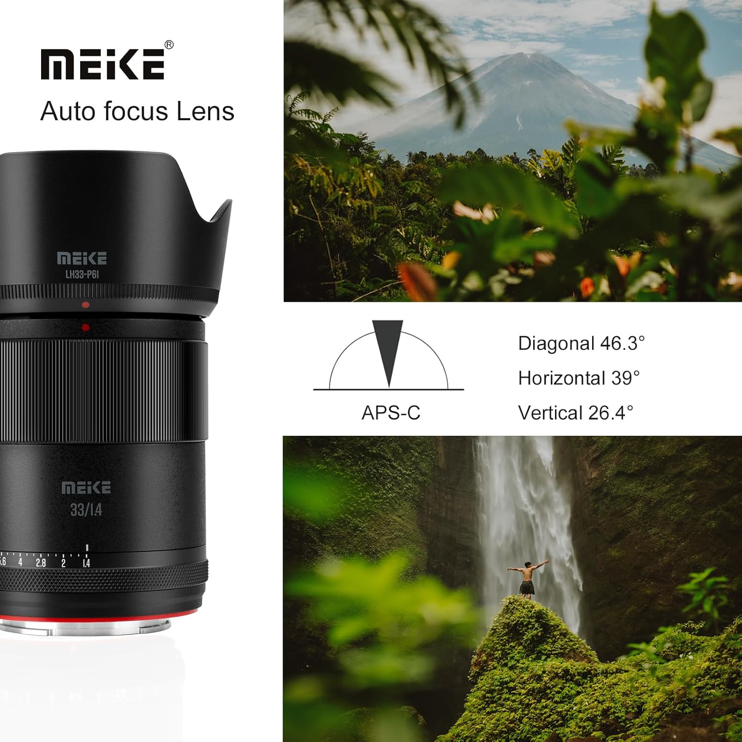 Meike Meike 33mm F1.4 Auto Focus Portrait Lens for Sony E Mount Cameras A6400 A6000 A6100 A6500 ZV-E10 Mark II Large Aperture STM - View 5 of 6