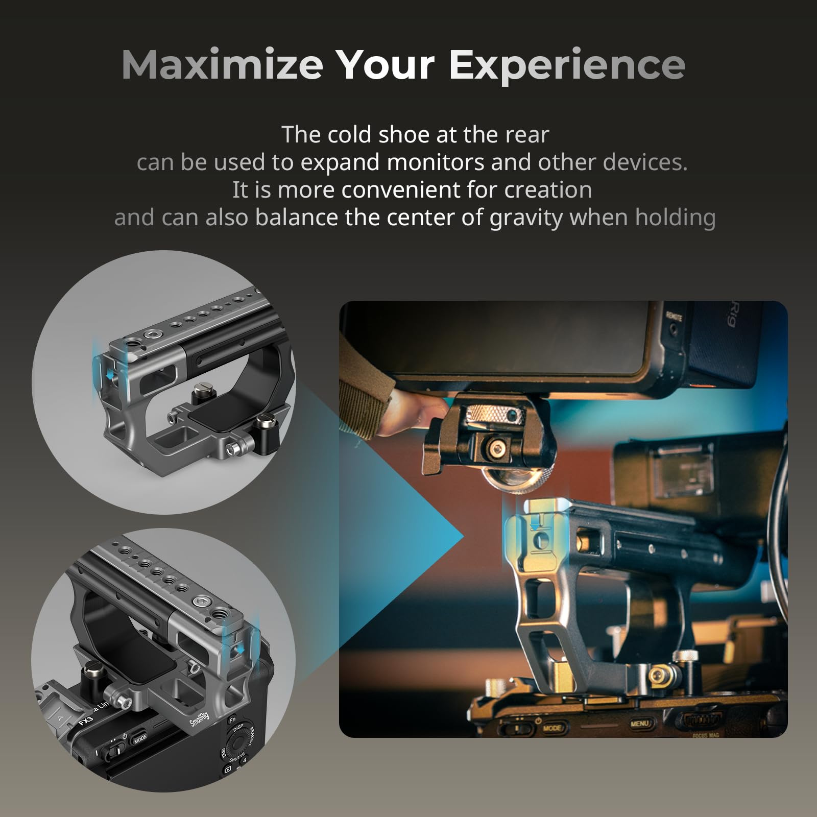 SMALLRIG SmallRig Extension Mount Plate Kit for Sony FX3 FX30 XLR Handle with Cold Shoe Quick Release and Built-in Threaded Holes ARRI 4830 - View 6 of 8