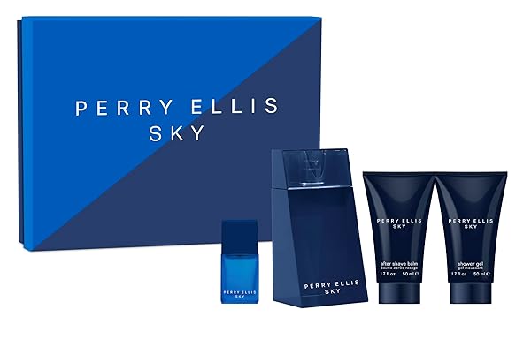 Perry Ellis Shop Perry Ellis Sky 4-Piece Men's Gift Set: Eau de Toilette, Aftershave, Shower Gel & Travel Spray