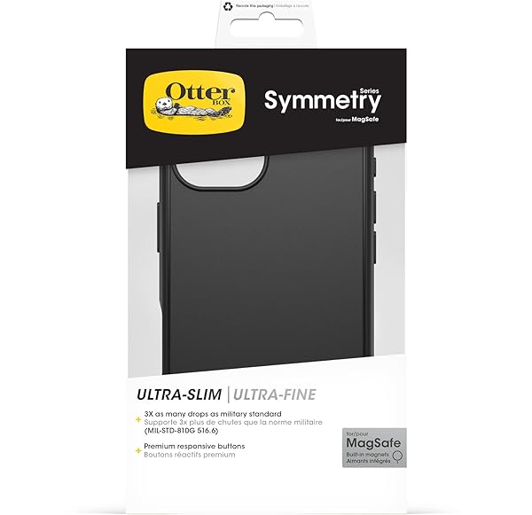 OtterBox OtterBox Symmetry Series MagSafe Case for iPhone 16 Shockproof Drop Proof Protective Thin Case Military Standard Black - View 7 of 7