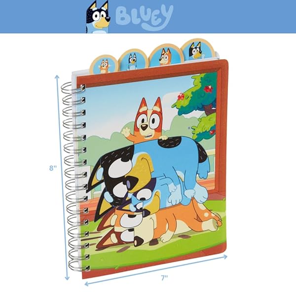 Innovative Designs Bluey Tab Journal: Innovative Spiral Notebook with Pen, Sticky Tabs & 96 Lined Pages for Creative Note-Taking - View 6 of 11