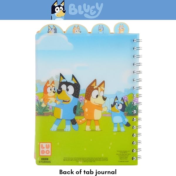 Innovative Designs Bluey Tab Journal: Innovative Spiral Notebook with Pen, Sticky Tabs & 96 Lined Pages for Creative Note-Taking - View 7 of 11