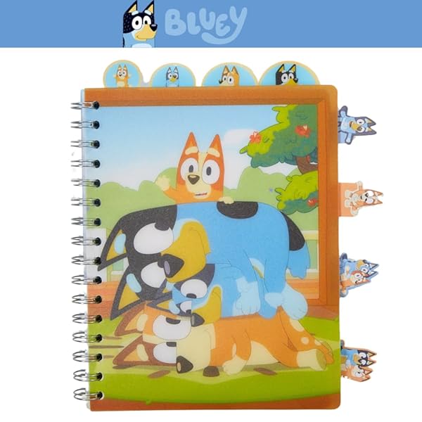 Innovative Designs Bluey Tab Journal: Innovative Spiral Notebook with Pen, Sticky Tabs & 96 Lined Pages for Creative Note-Taking - View 9 of 11