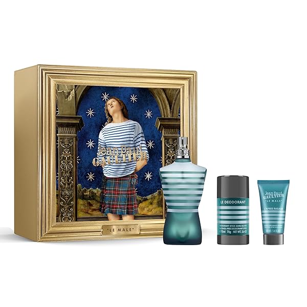 Jean Paul Gaultier Jean Paul Gaultier Le Male Gift Box for Men: Eau de Toilette, Aftershave Balm & Deodorant - Perfect Gift Set!