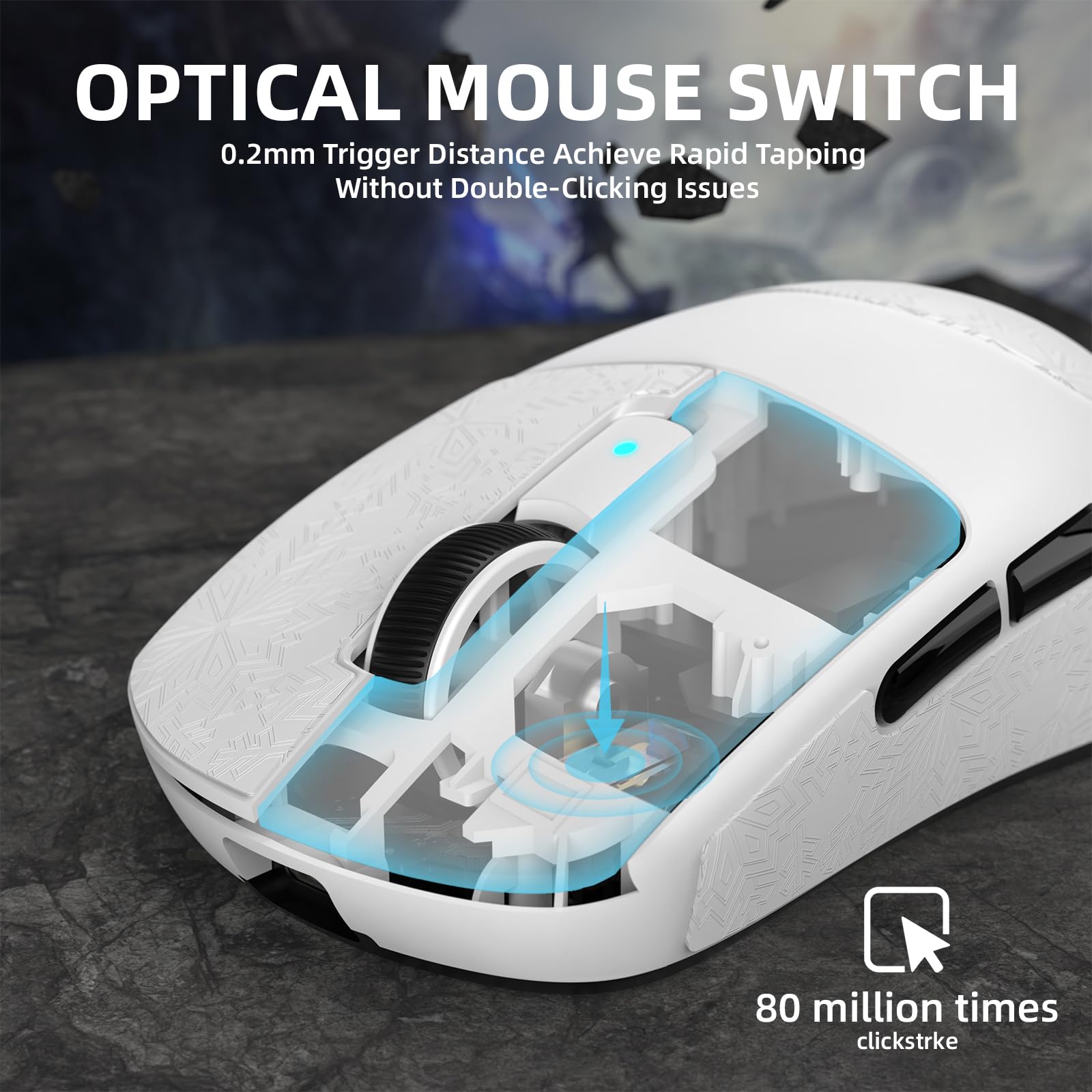ATTACK SHARK Attack Shark R6Pro Superlight Wireless Gaming Mouse 42000 DPI Tri-Mode with Coiled Cable for Ultimate Performance - View 5 of 9