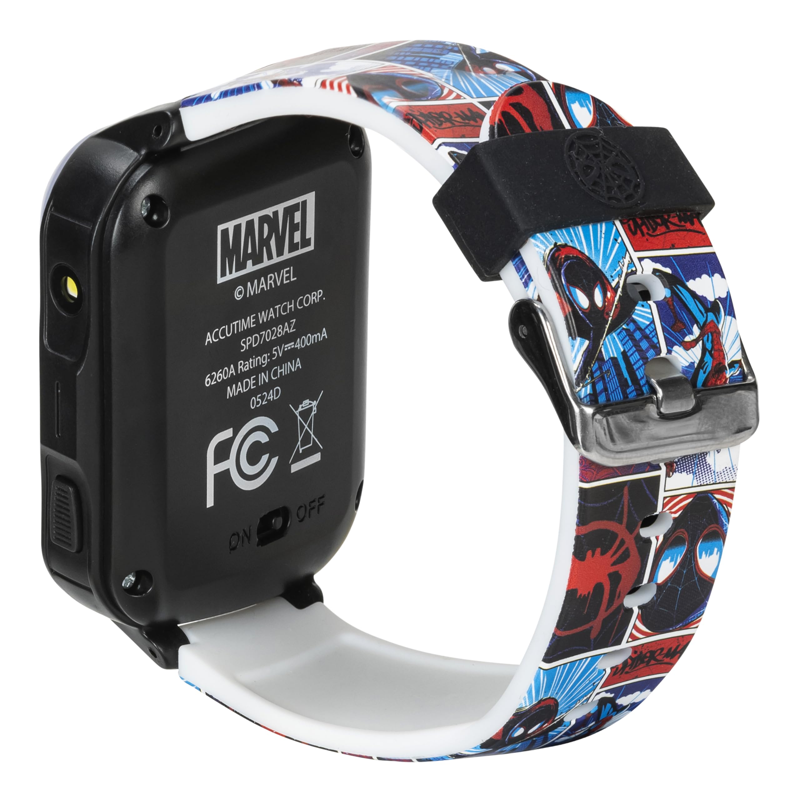 Accutime Marvel Spider-Man Kids Interactive Smartwatch Touchscreen Games Camera Timer Pedometer 10 Watch Faces Red Blue Strap LED Light-Up - View 5 of 6