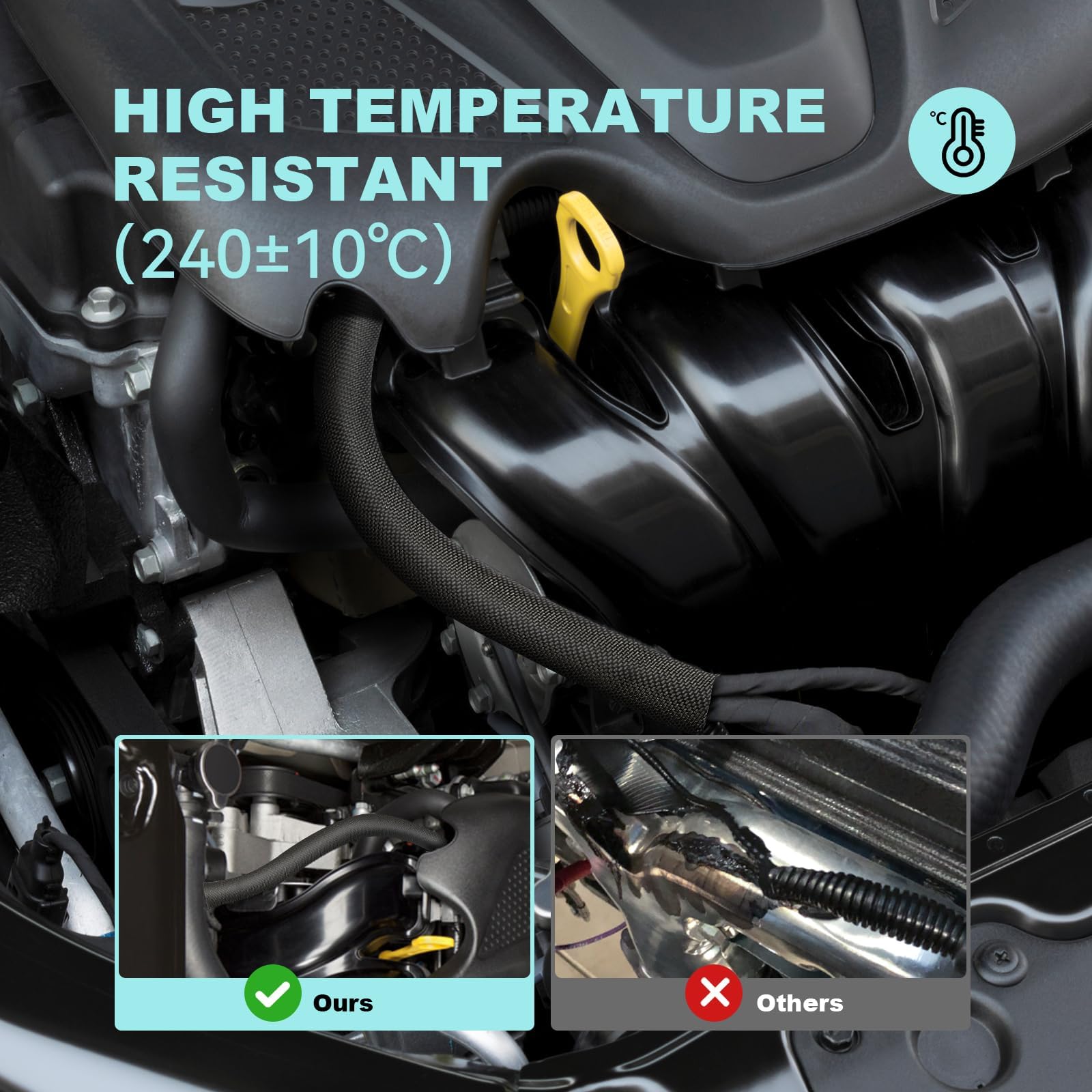 AGPTEK AGPTEK 20ft Cable Sleeve Cover for Pets Cord Protection Self-Wrapping Black 4/5 inch Dog Cat Chew Proof Management for Home Desk Automotive - View 4 of 5