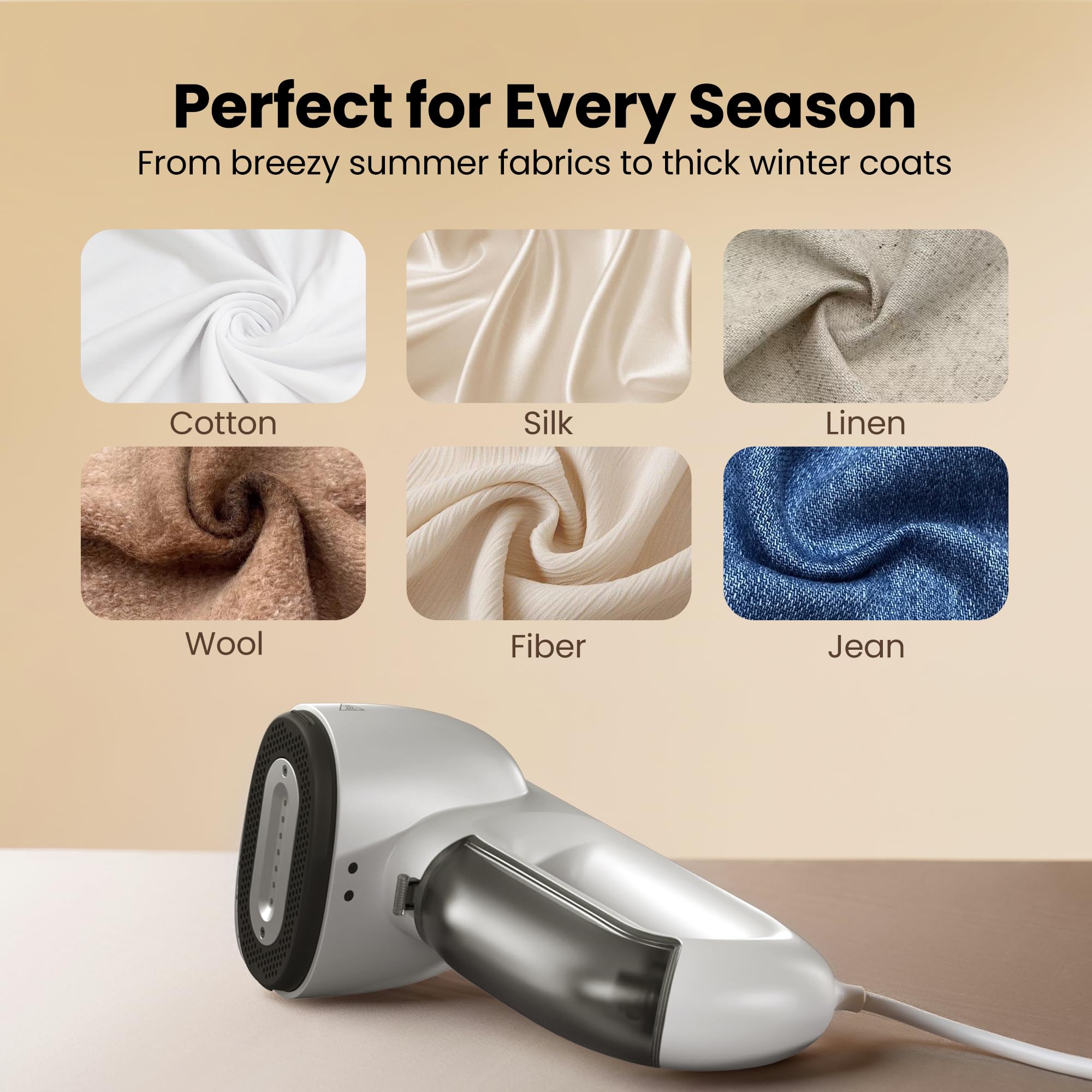 Neakasa Neakasa Magic 1 Vacuum Steamer, Handheld Travel Garment Steamer for Clothes, 2300Pa Suction for Clothes Grips, Steamer Iron 2 In 1 (for 110-120V Use) - View 5 of 9