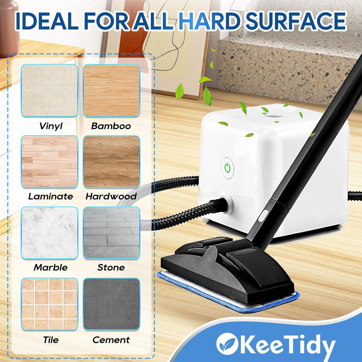 KeeTidy KeeTidy Reusable Microfiber Pads for Dupray Neat Steam Cleaner Replacement Mop Cloths and Bonnets 6 Plus 6 Pack - View 5 of 7