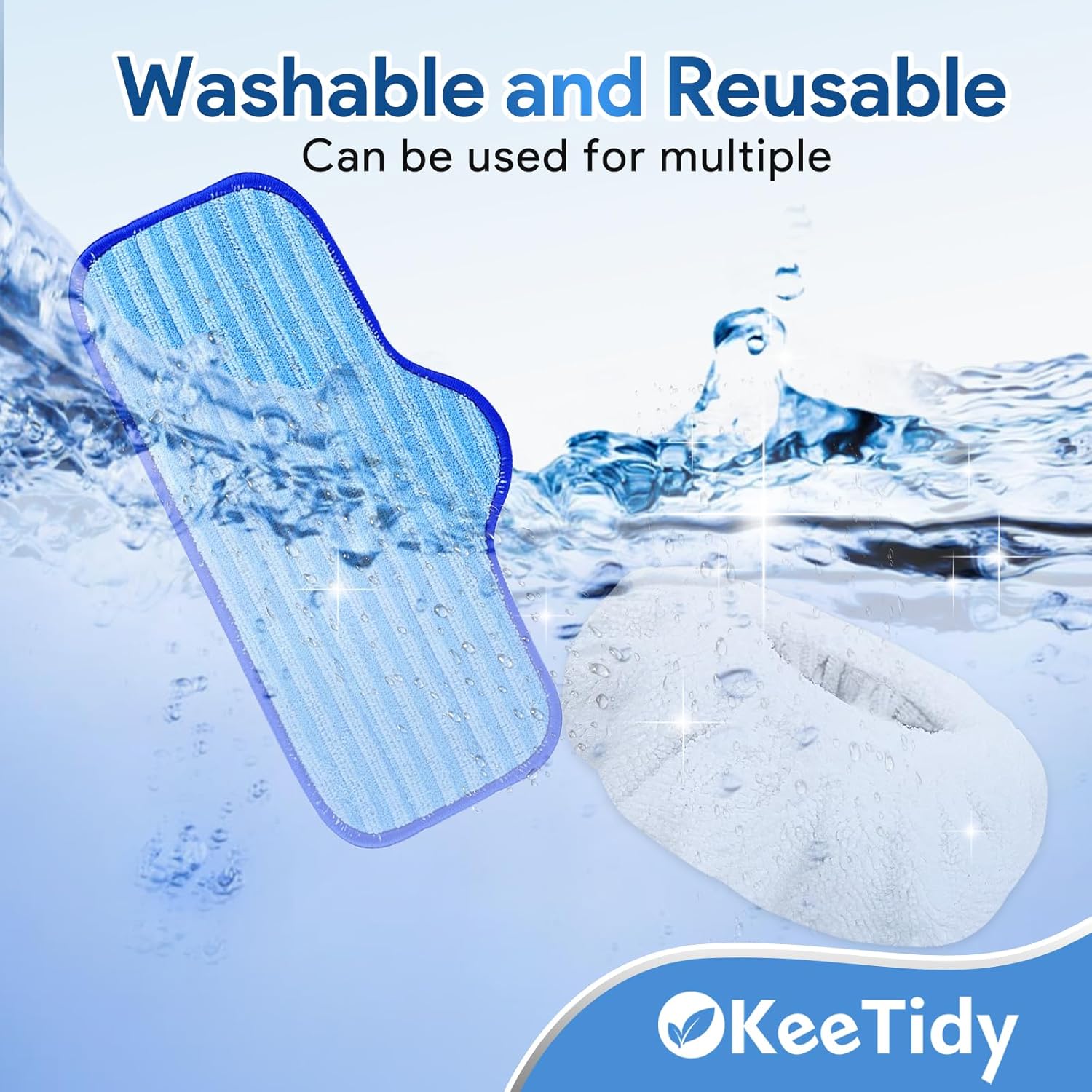 KeeTidy KeeTidy Reusable Microfiber Pads for Dupray Neat Steam Cleaner Replacement Mop Cloths and Bonnets 6 Plus 6 Pack - View 6 of 7