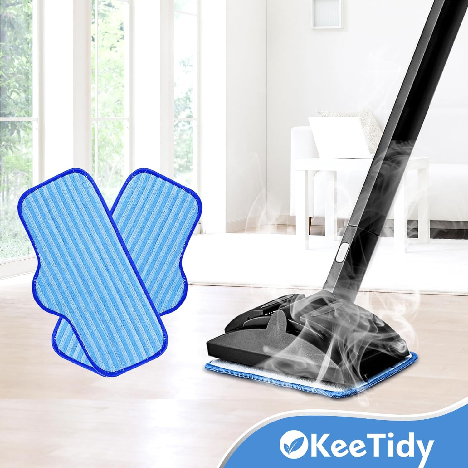 KeeTidy KeeTidy Reusable Microfiber Pads for Dupray Neat Steam Cleaner Replacement Mop Cloths and Bonnets 6 Plus 6 Pack - View 7 of 7