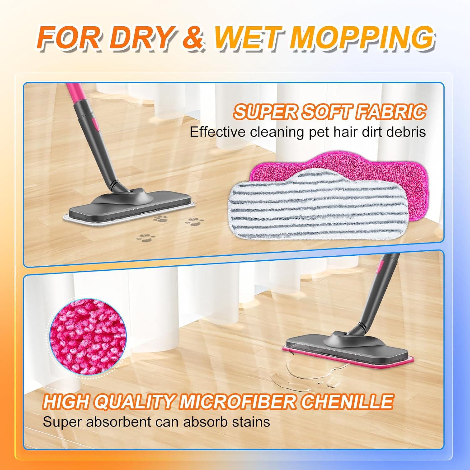 MyKEEPOW MyKEEPOW Steam Mop Pads Compatible with Schenley and Dupray Neat Steam Cleaner Microfiber Refill for Multi-Surface Floors 3 Plus 3 Pack - View 5 of 7