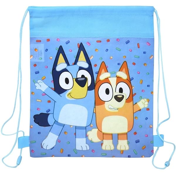 Fast Forward Fast Forward Bluey & Bingo Drawstring Sling Bag - Durable Non-Woven Design for Kids
