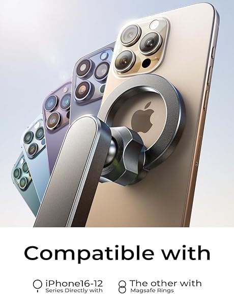 LISEN 360 Degree Rotation Car Phone Holder for Dashboard Clip Magnetic Mount Compatible with iPhone 16 15 14 13 12 for Driving Navigation - View 8 of 8