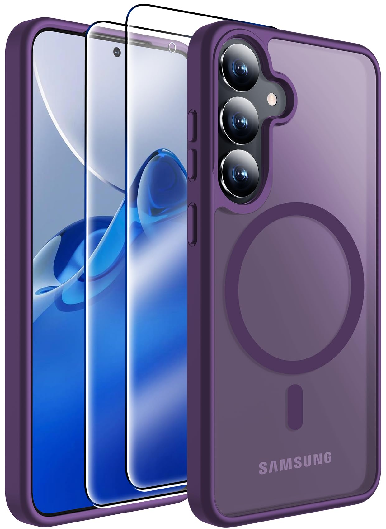 MOZOTER MOZOTER Samsung Galaxy S25 Plus Case Magnetic Compatible with MagSafe 12Ft Military Dropproof 2 Screen Protectors Slim Shockproof Purple