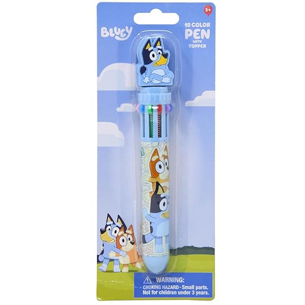Innovative Designs Shop Innovative Bluey 10-in-1 Multicolor Pen with Fun Topper - Perfect for Kids!