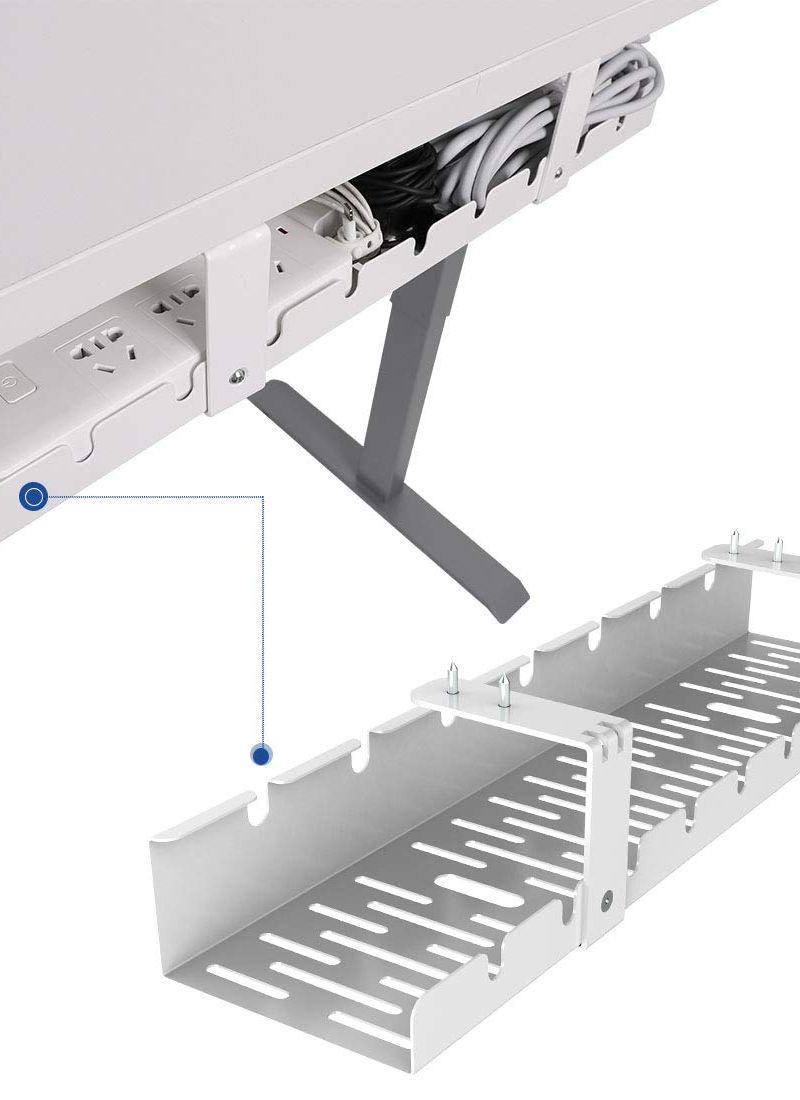 FLEXISPOT Under Desk Cable Management Tray, Metal Raceway... | Poshace