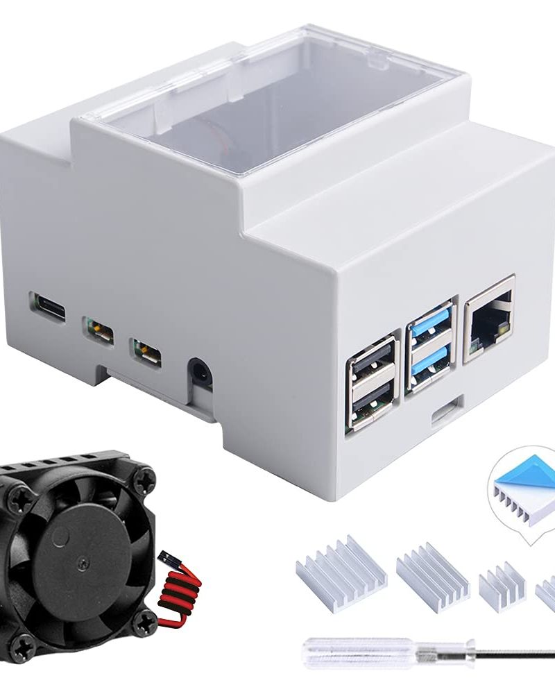 GeeekPi Case for Raspberry Pi 4, DIN Rail Case with Fan f... | Poshace