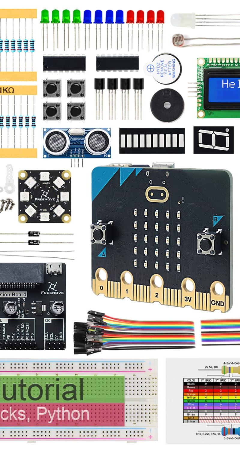 Project Rencify V2 FREENOVE BBC Micro:bit V2 Starter Kit with 192 Components... | Poshace